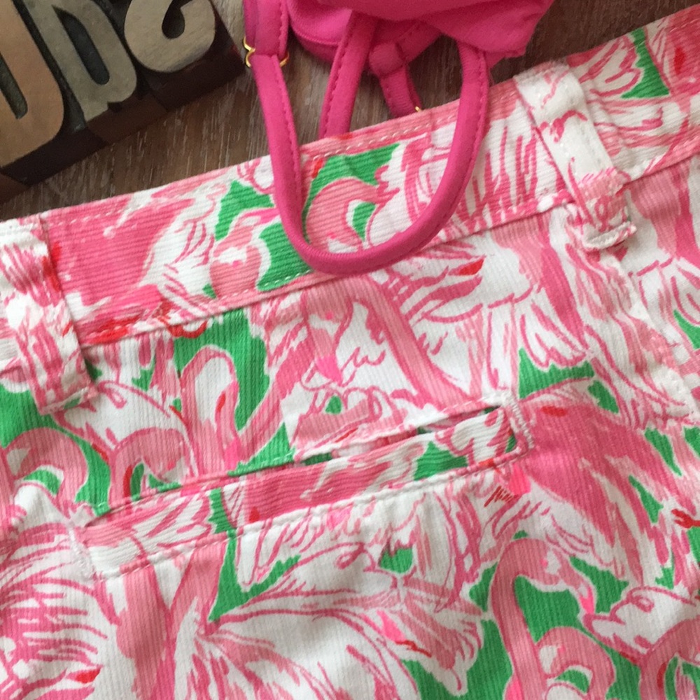 🌴LILLY PULITZER Girl’s  Flamingo Print Shorts - Picture 6 of 8